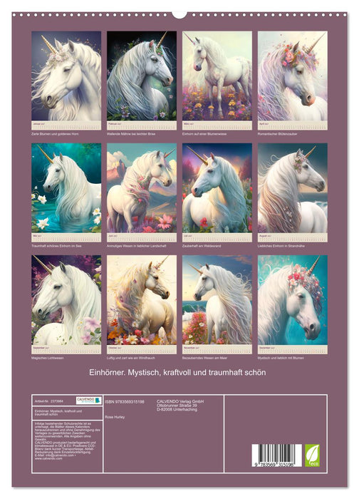 Einhörner. Mystisch, kraftvoll und traumhaft schön (CALVENDO Premium Wandkalender 2027)