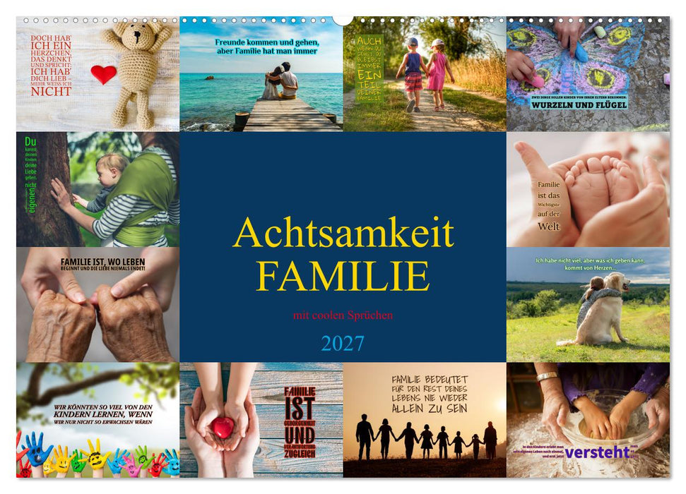 Achtsamkeit FAMILIE mit coolen Sprüchen (CALVENDO Wandkalender 2027)