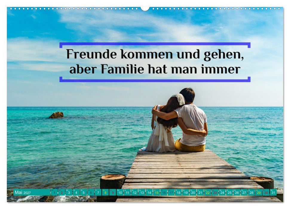 Achtsamkeit FAMILIE mit coolen Sprüchen (CALVENDO Wandkalender 2027)
