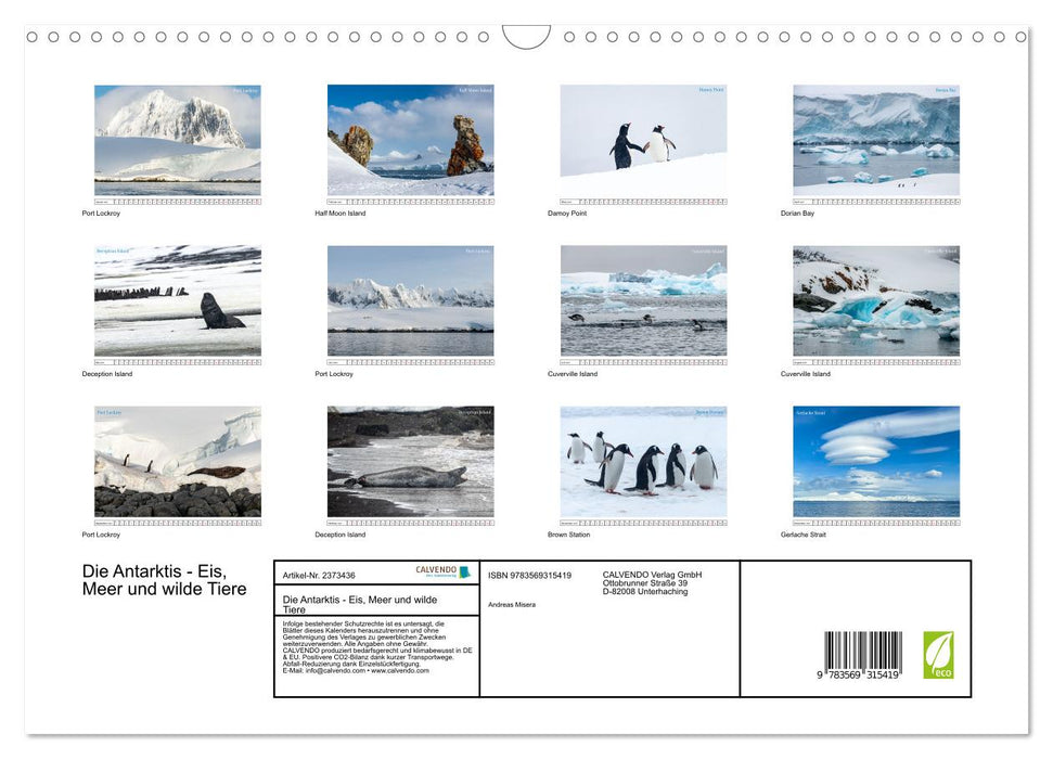 Die Antarktis - Eis, Meer und wilde Tiere (CALVENDO Wandkalender 2027)