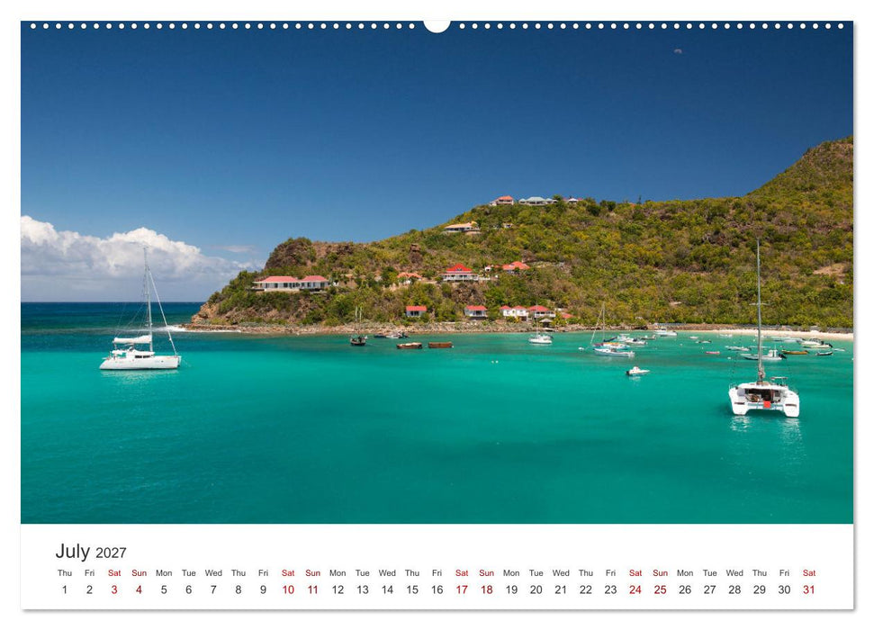 Caribbean beaches and the shades of blue (CALVENDO Premium-Calendar 2027)