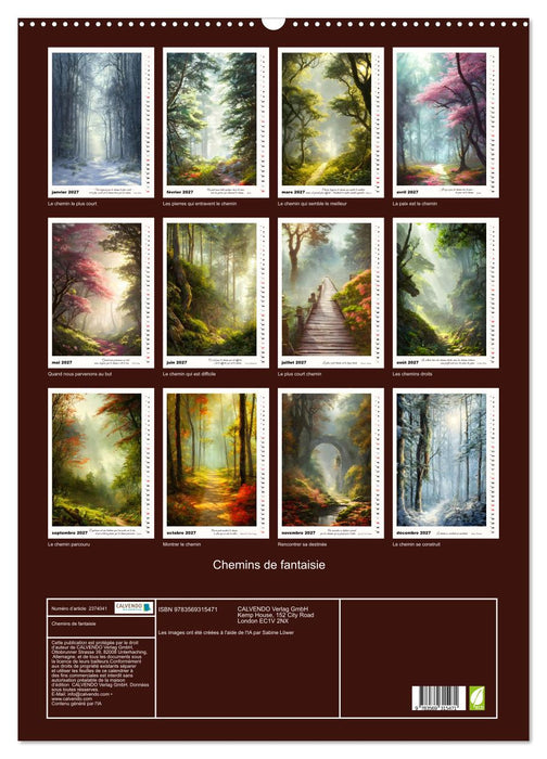 Chemins de fantaisie (CALVENDO Calendrier mensuel 2027)