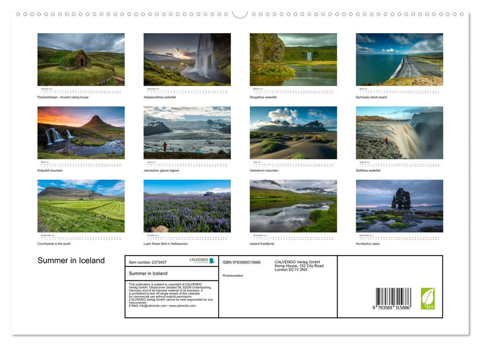 Summer in Iceland (CALVENDO Premium-Calendar 2027)