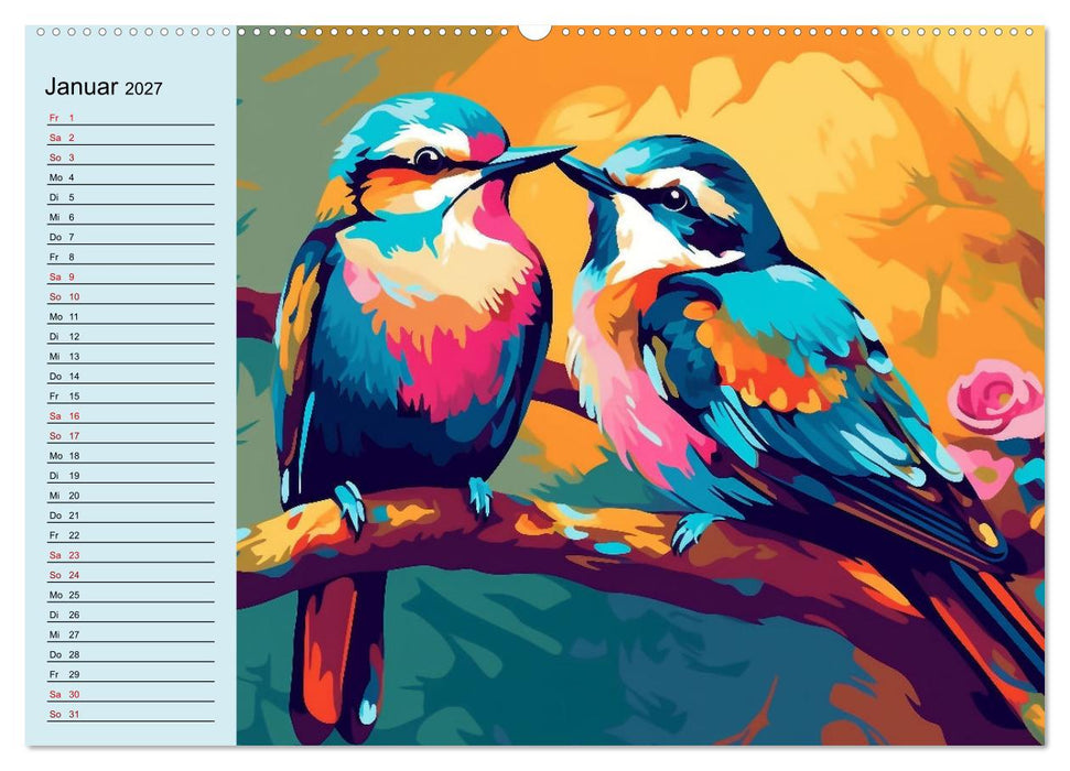 Kunterbunte Vögel (CALVENDO Wandkalender 2027)
