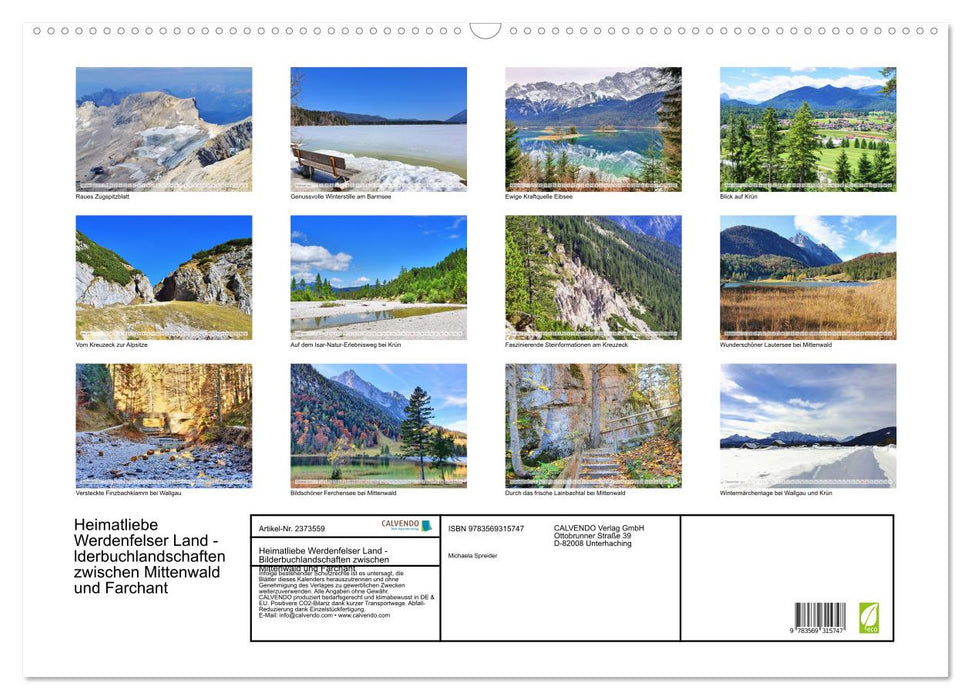 Heimatliebe Werdenfelser Land - Bilderbuchlandschaften zwischen Mittenwald und Farchant (CALVENDO Wandkalender 2027)