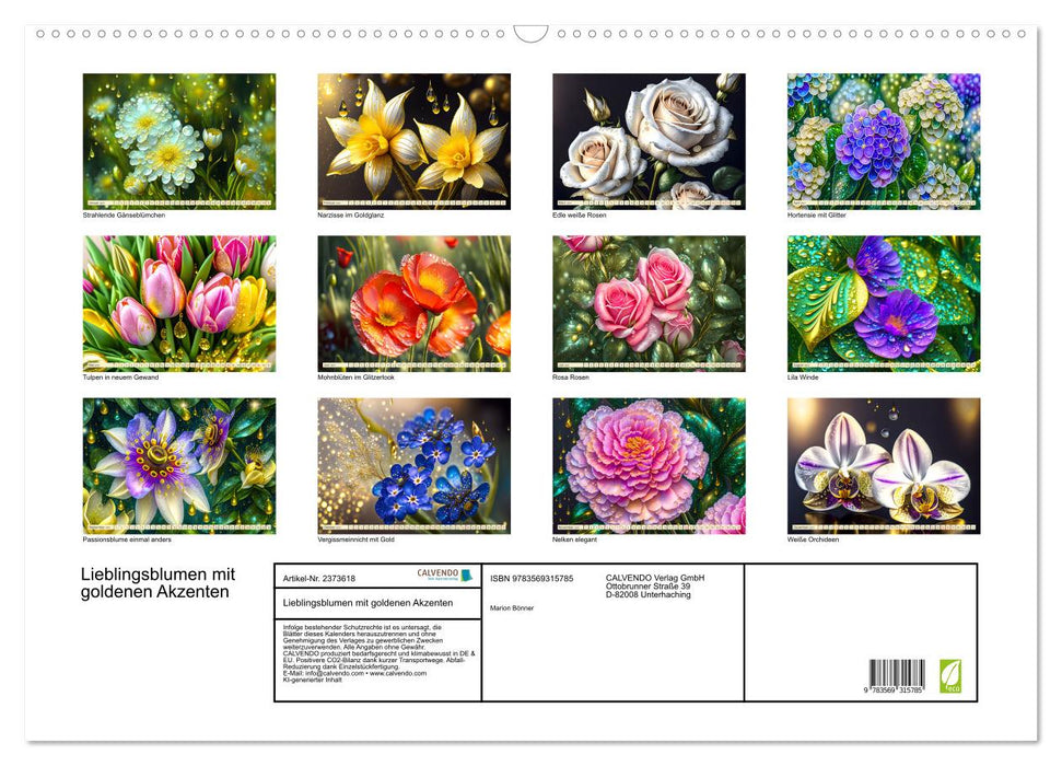Lieblingsblumen mit goldenen Akzenten (CALVENDO Wandkalender 2027)