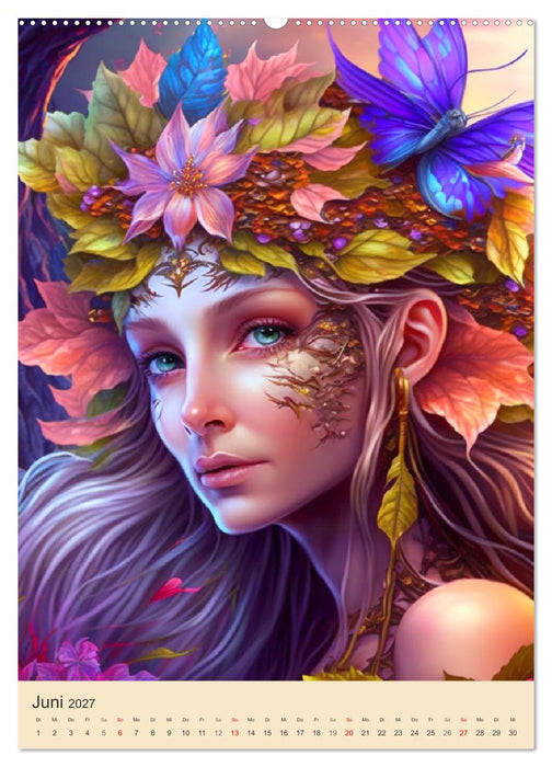Blumenelfen. Mystische Lichtwesen voller Poesie (CALVENDO Wandkalender 2027)