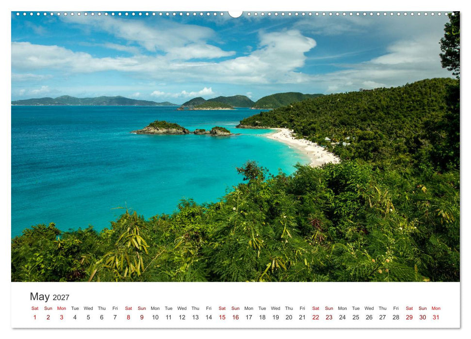 Caribbean beaches and the shades of blue (CALVENDO Monthly Calendar 2027)