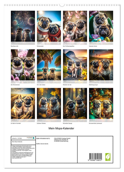 Mein Mops-Kalender (CALVENDO Premium Wandkalender 2027)