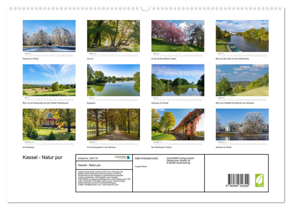 Kassel - Natur pur (CALVENDO Premium Wandkalender 2027)