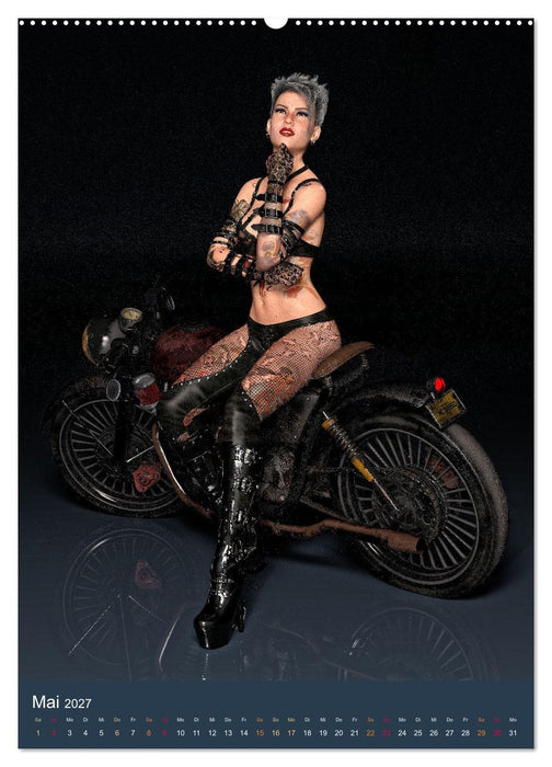 Tattooed Girls and Bikes (CALVENDO Premium Wandkalender 2027)