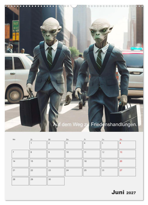 Aliens sind gelandet. Wie könnte diese Zukunftsvision für uns Menschen aussehen? (CALVENDO Wandkalender 2027)