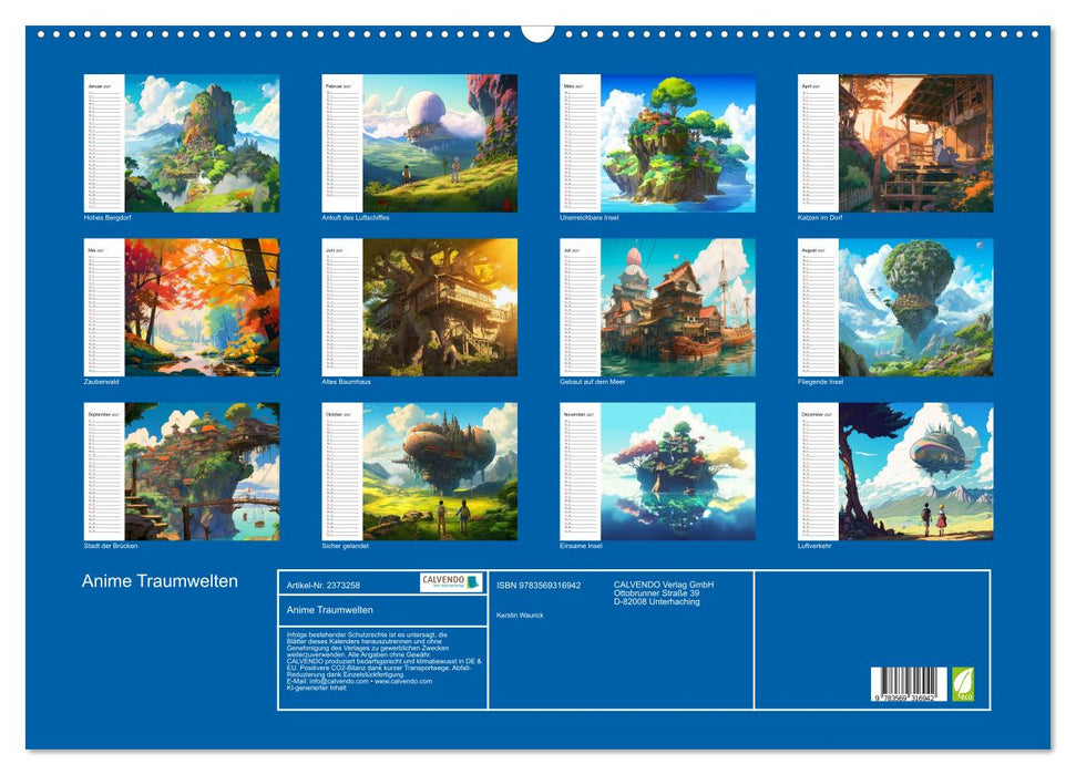 Anime Traumwelten (CALVENDO Wandkalender 2027)