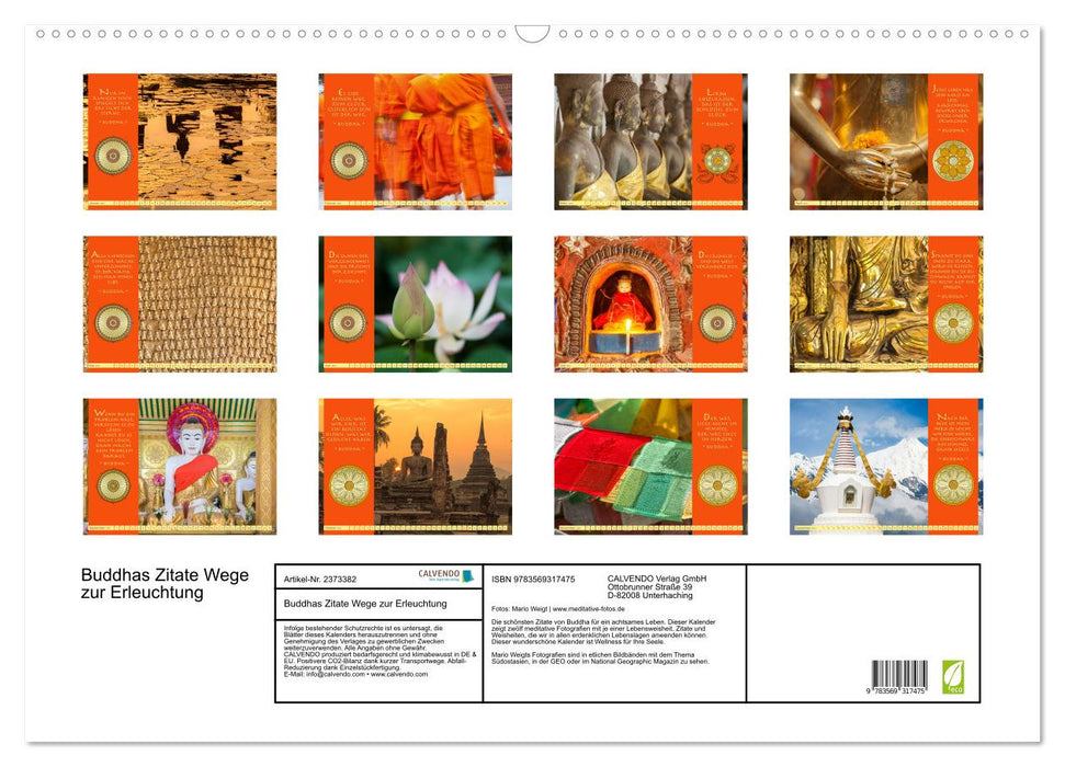 Buddhas Zitate Wege zur Erleuchtung (CALVENDO Wandkalender 2027)