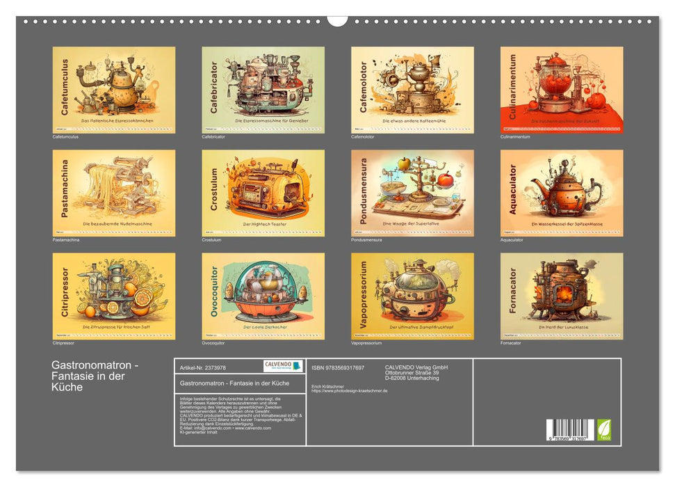 Gastronomatron - Fantasie in der Küche (CALVENDO Wandkalender 2027)