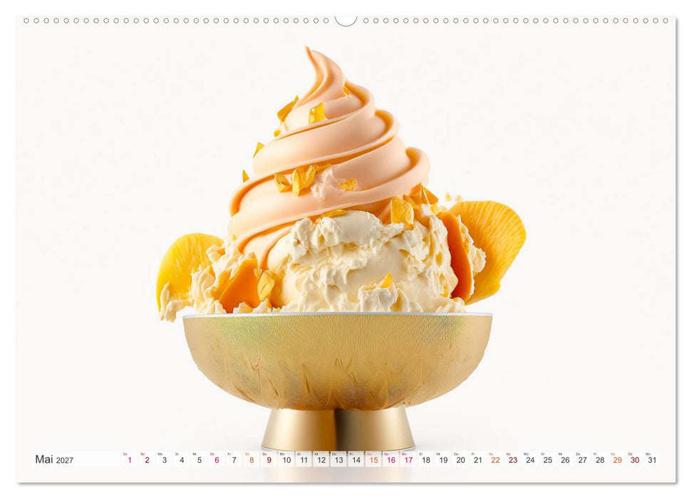 Leckere Eisbecher Kreationen (CALVENDO Premium Wandkalender 2027)
