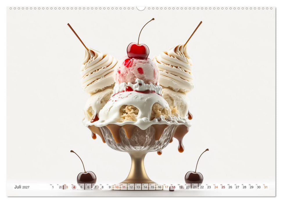 Leckere Eisbecher Kreationen (CALVENDO Premium Wandkalender 2027)