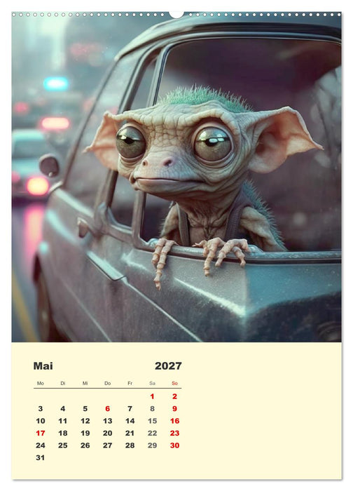 Kleine Gangster. Lustige Monster im Alltag (CALVENDO Premium Wandkalender 2027)