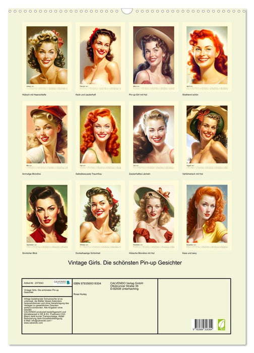 Vintage Girls. Die schönsten Pin-up Gesichter (CALVENDO Wandkalender 2027)