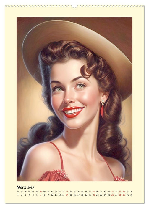 Vintage Girls. Die schönsten Pin-up Gesichter (CALVENDO Wandkalender 2027)