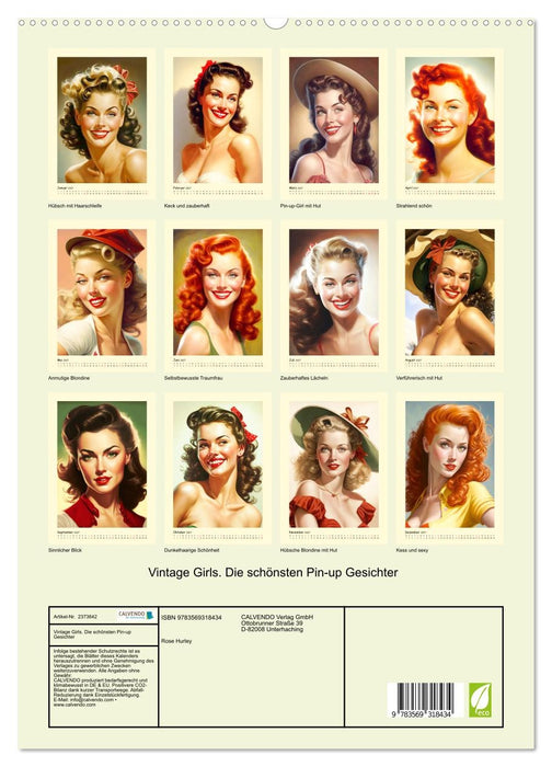 Vintage Girls. Die schönsten Pin-up Gesichter (CALVENDO Premium Wandkalender 2027)