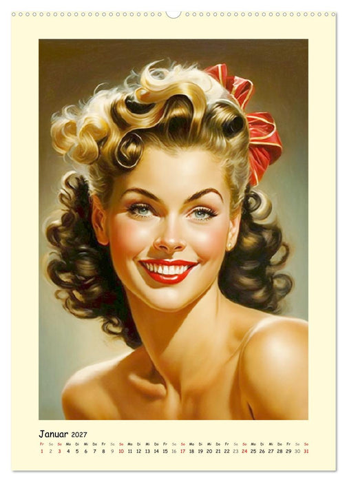 Vintage Girls. Die schönsten Pin-up Gesichter (CALVENDO Premium Wandkalender 2027)