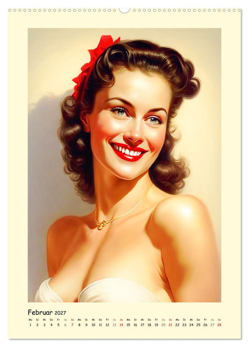 Vintage Girls. Die schönsten Pin-up Gesichter (CALVENDO Premium Wandkalender 2027)