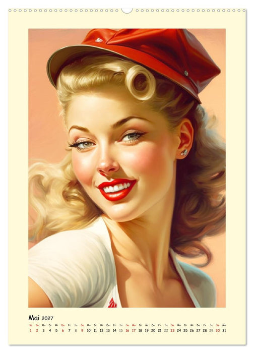 Vintage Girls. Die schönsten Pin-up Gesichter (CALVENDO Premium Wandkalender 2027)
