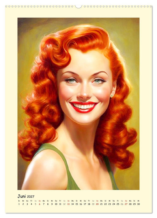 Vintage Girls. Die schönsten Pin-up Gesichter (CALVENDO Premium Wandkalender 2027)