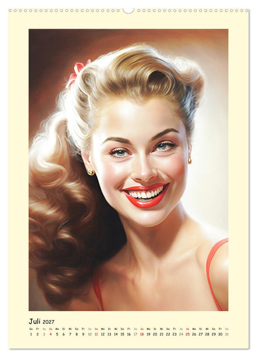 Vintage Girls. Die schönsten Pin-up Gesichter (CALVENDO Premium Wandkalender 2027)
