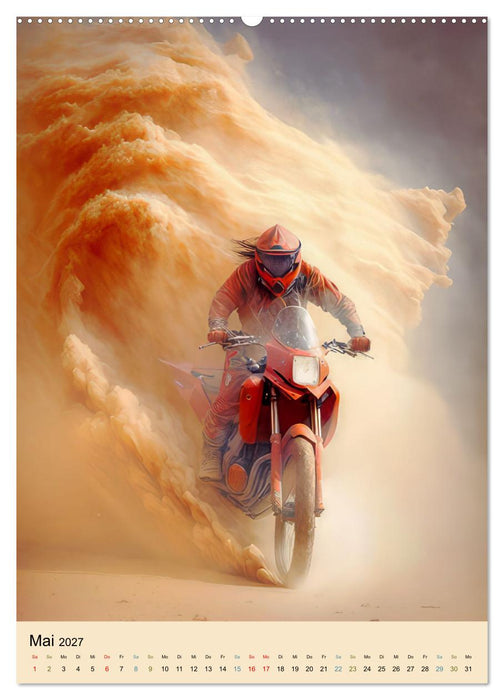 Motorrad Wüstenrennen (CALVENDO Premium Wandkalender 2027)