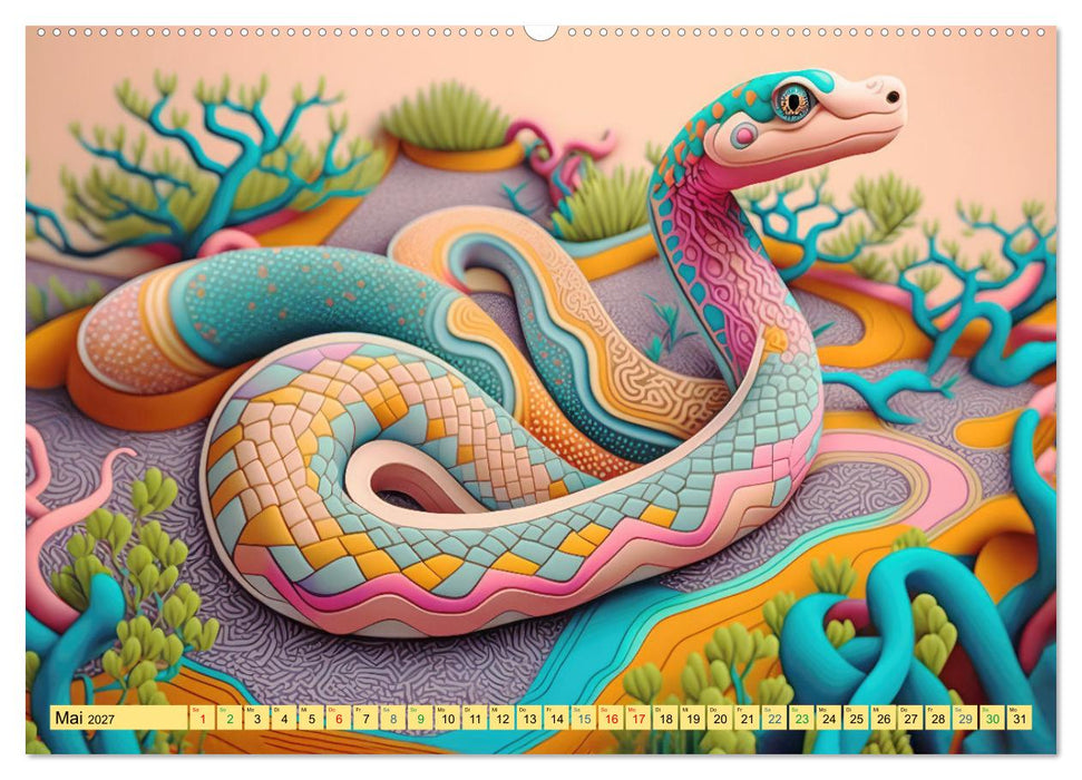 3D Bilder nach Art der Maya (CALVENDO Wandkalender 2027)
