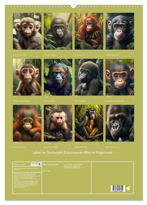 Leben im Dschungel. Entzückende Affen im Regenwald (CALVENDO Wandkalender 2027)