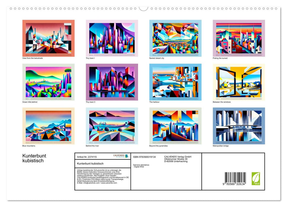 Kunterbunt kubistisch (CALVENDO Premium Wandkalender 2027)