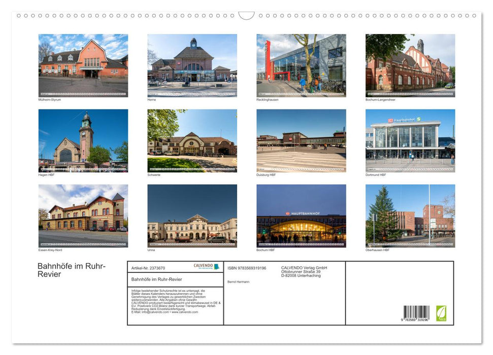 Bahnhöfe im Ruhr-Revier (CALVENDO Wandkalender 2027)