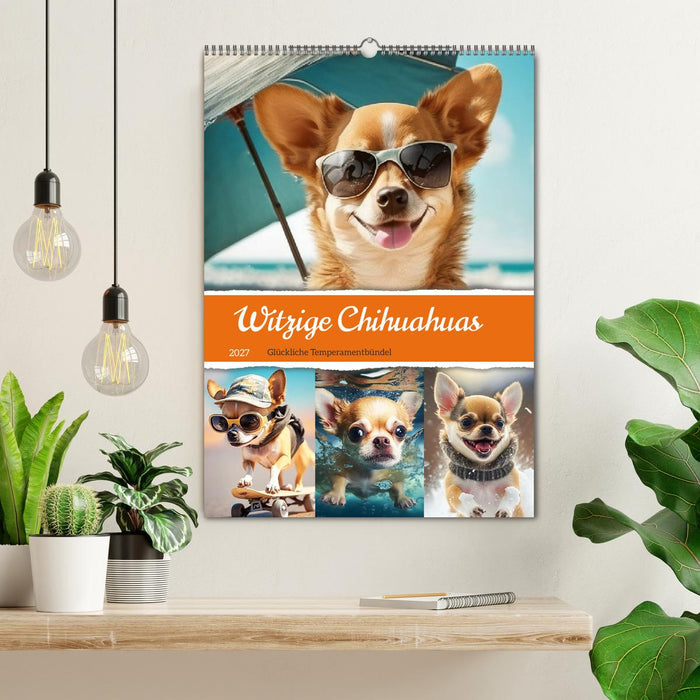 Witzige Chihuahuas. Glückliche Temperamentbündel (CALVENDO Wandkalender 2027)