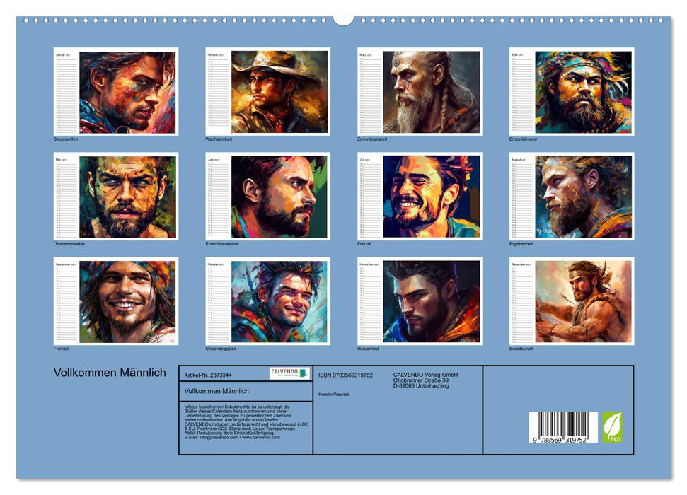 Vollkommen Männlich (CALVENDO Premium Wandkalender 2027)