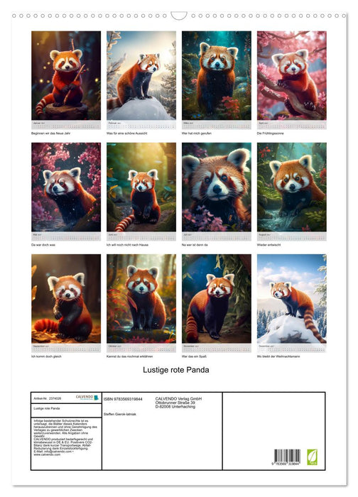 Lustige rote Panda (CALVENDO Wandkalender 2027)