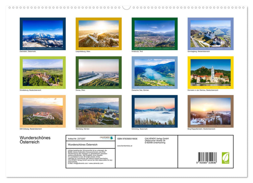 Wunderschönes Österreich (CALVENDO Premium Wandkalender 2027)