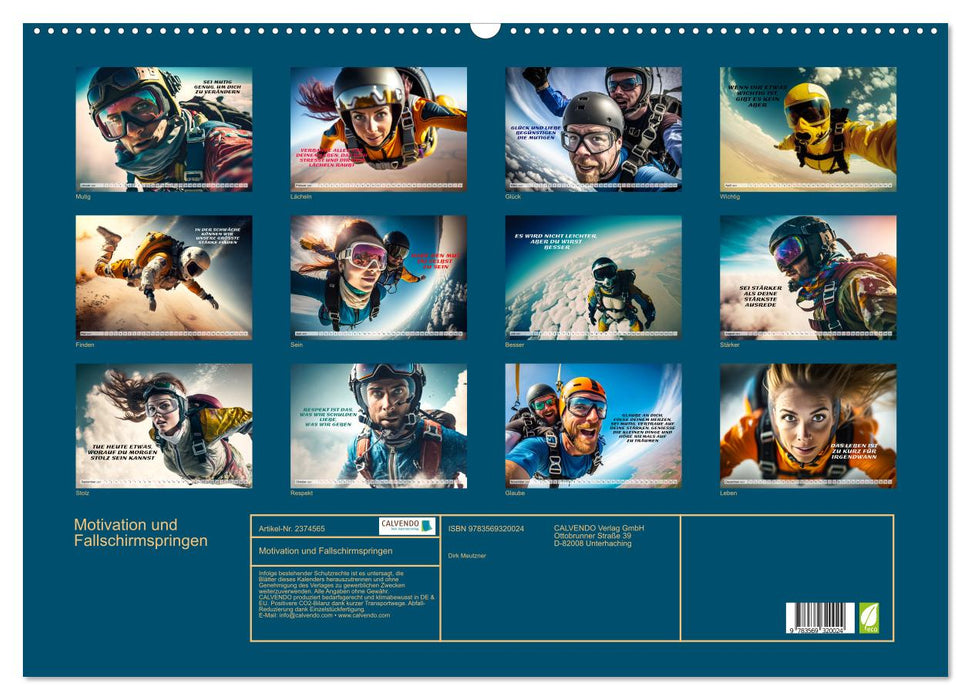 Motivation und Fallschirmspringen (CALVENDO Wandkalender 2027)