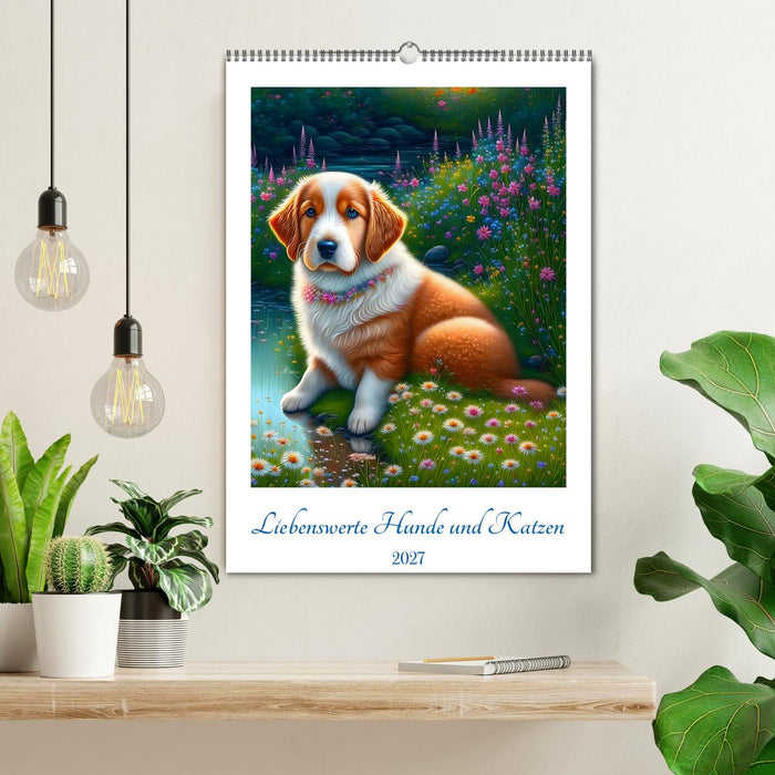 Liebenswerte Hunde und Katzen (CALVENDO Wandkalender 2027)