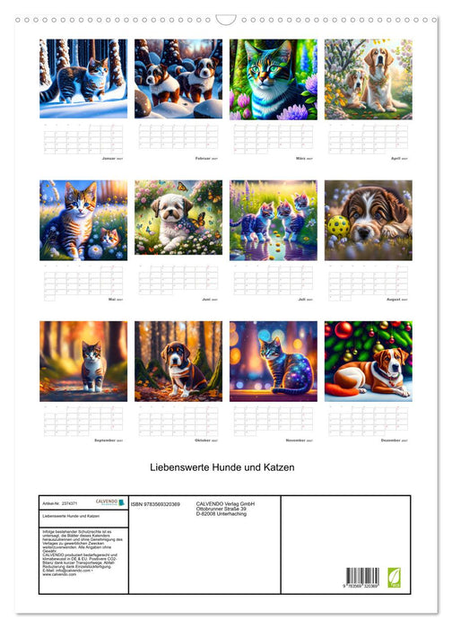 Liebenswerte Hunde und Katzen (CALVENDO Wandkalender 2027)
