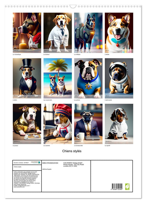 Chiens stylés (CALVENDO Calendrier mensuel 2027)