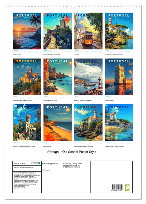 Portugal - Old School Poster Style (CALVENDO Wandkalender 2027)