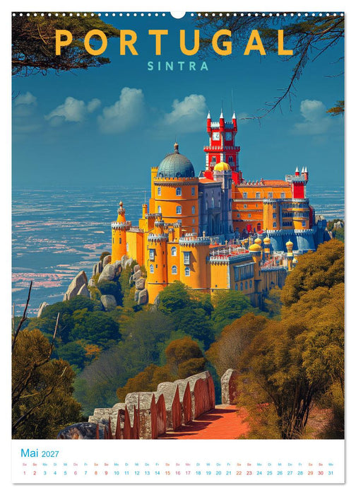 Portugal - Old School Poster Style (CALVENDO Wandkalender 2027)