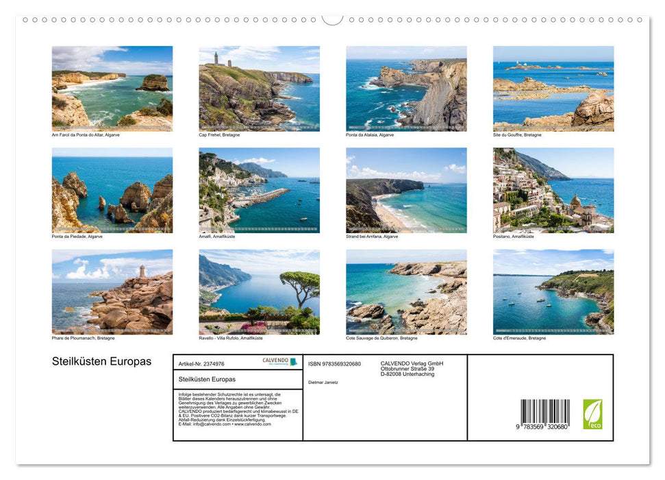 Steilküsten Europas (CALVENDO Premium Wandkalender 2027)