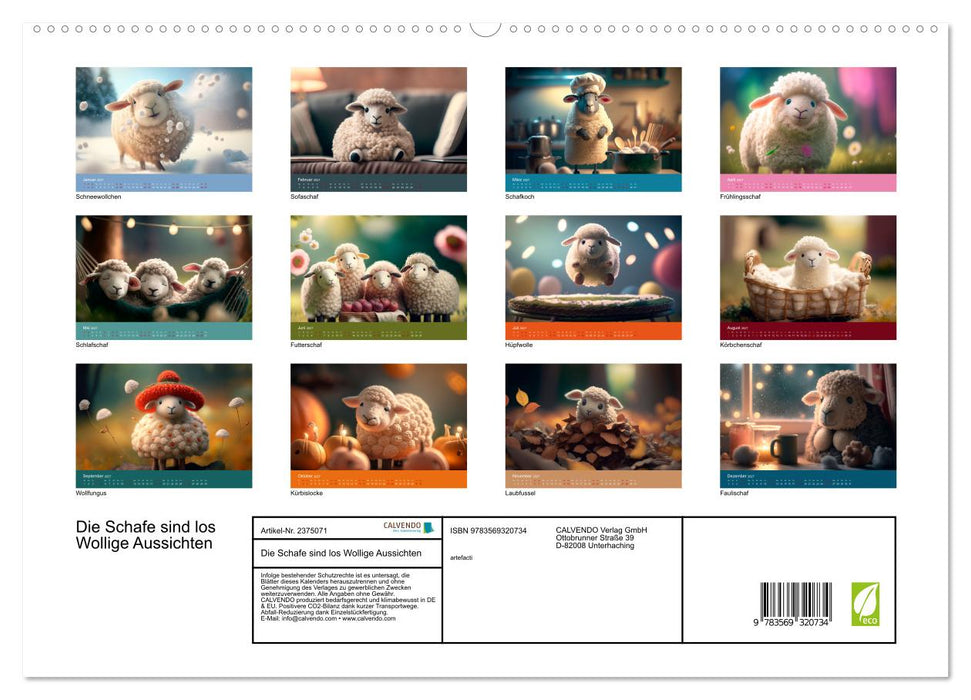 Die Schafe sind los Wollige Aussichten (CALVENDO Premium Wandkalender 2027)