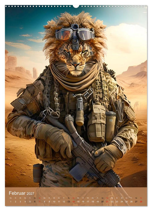 Tierische Krieger. Pelzige Soldaten im aktiven Dienst des Militärs (CALVENDO Wandkalender 2027)
