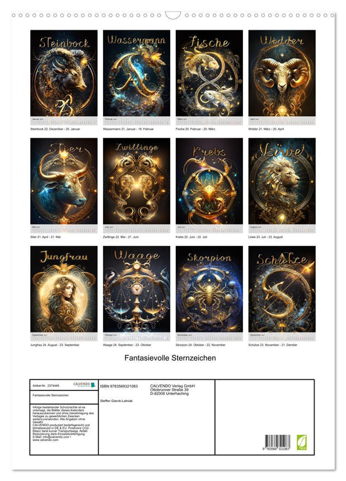 Fantasievolle Sternzeichen (CALVENDO Wandkalender 2027)