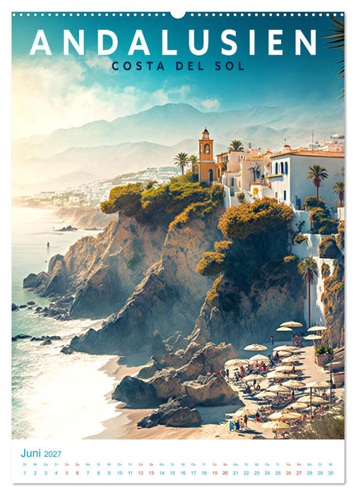 Andalusien - Old School Poster Style (CALVENDO Wandkalender 2027)